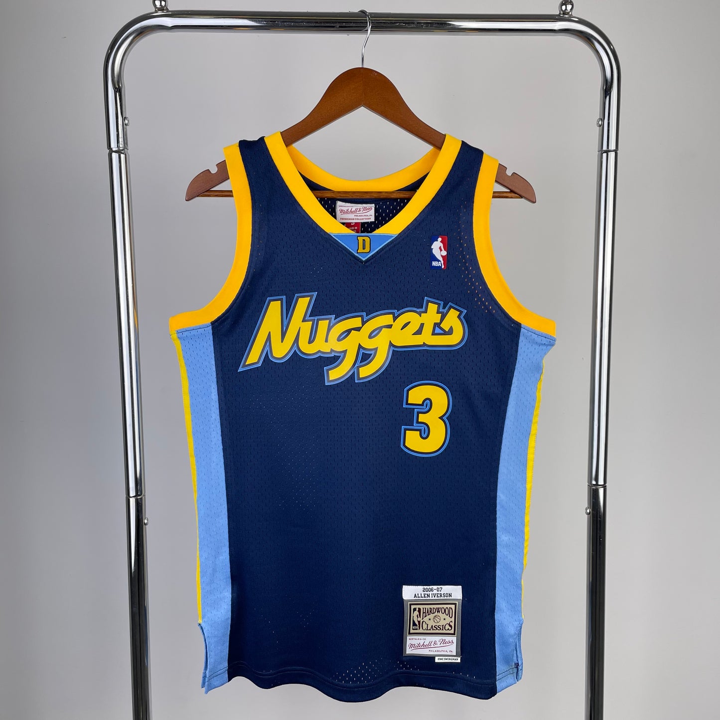 Denver Nuggets 2006-07 Allen Iverson Blue Mitchell & Ness Hardwood Classics Swingman Jersey