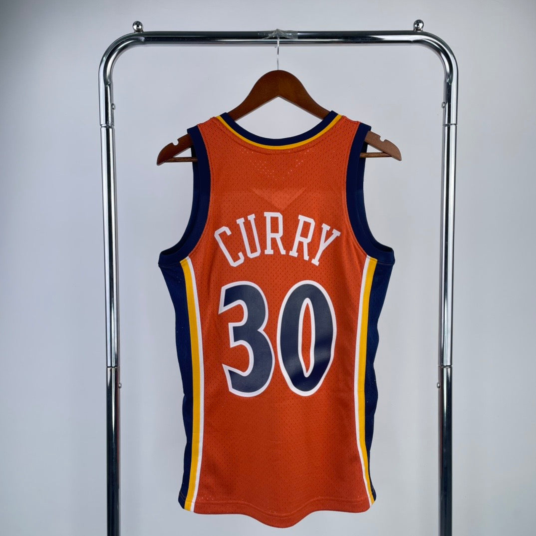 Golden State Warriors 2009-10 Steph Curry Orange Mitchell & Ness Hardcore Classics Swingman Jersey