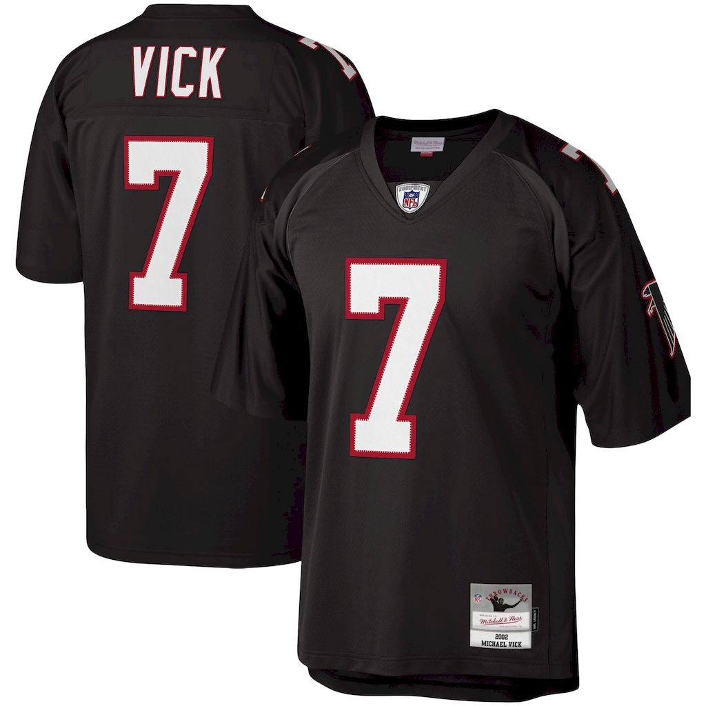 Atlanta Falcons #7 Michael Vick Mitchell & Ness Black Legacy NFL Jersey