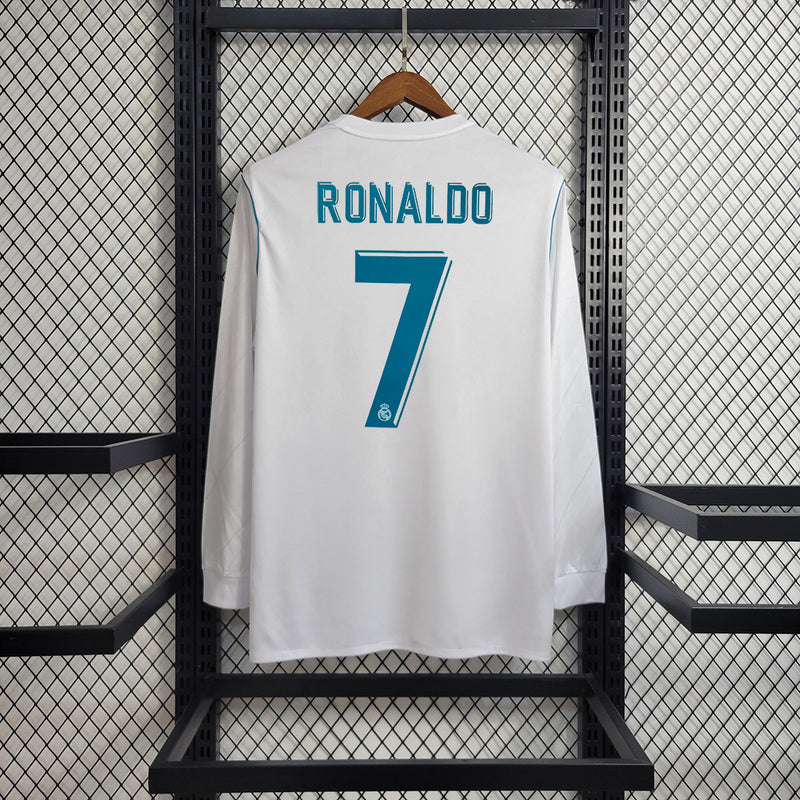 Real Madrid 2017/18 Home UCL Final Long Sleeve Jersey