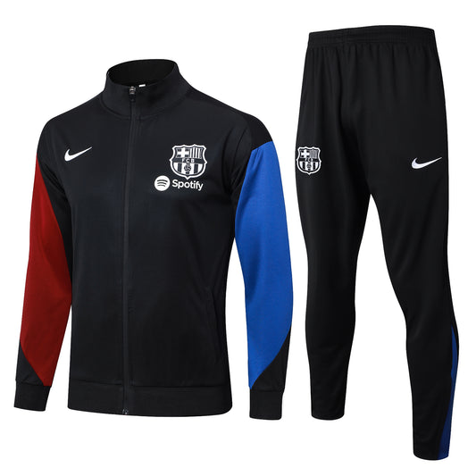 Barcelona 2024/25 Black, Red and Blue Full-zip Tracksuit Set