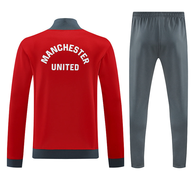 Manchester United 2024/25 Red Retro Style Fullzip Tracksuit Set