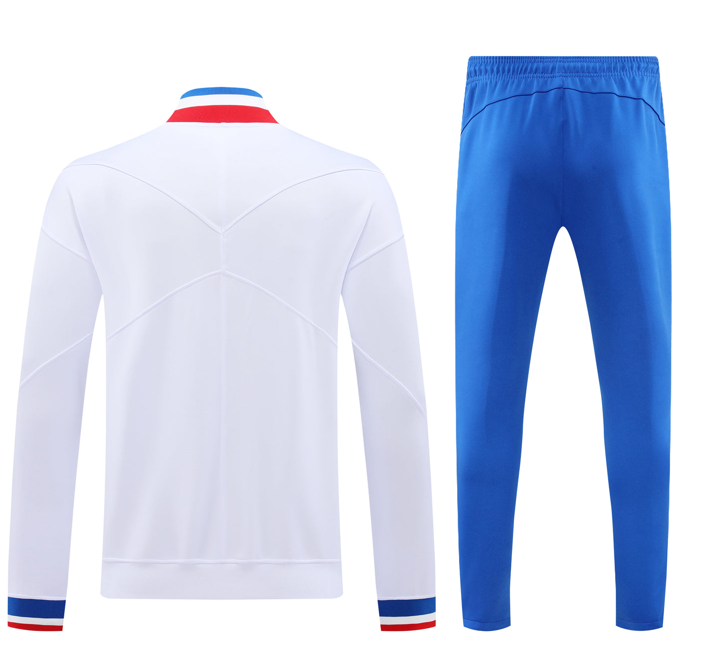 France 2024 White and Blue Full-Zip Tracksuit Set