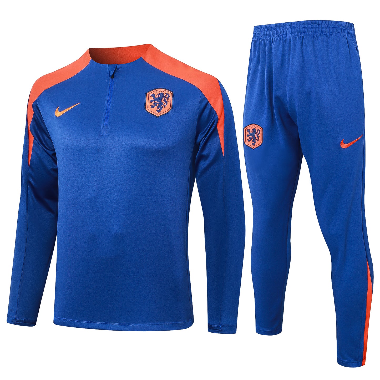 Netherlands 2024 Blue Half-Zip Training Tracksuit Set
