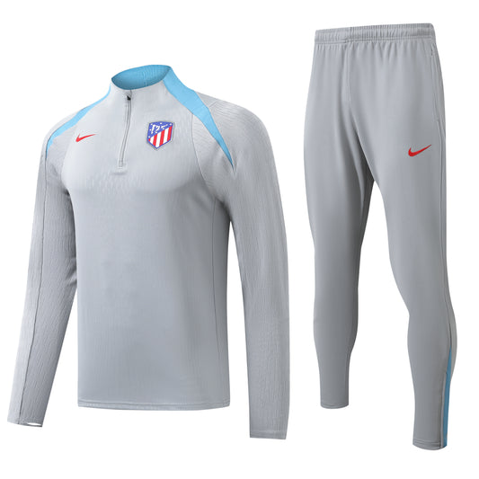 Atlético Madrid 2024/25 Grey Half-zip Training Tracksuit Set