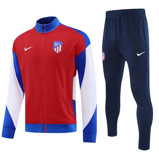 Atlético Madrid 2024/25 Red and White Full-zip Tracksuit Set