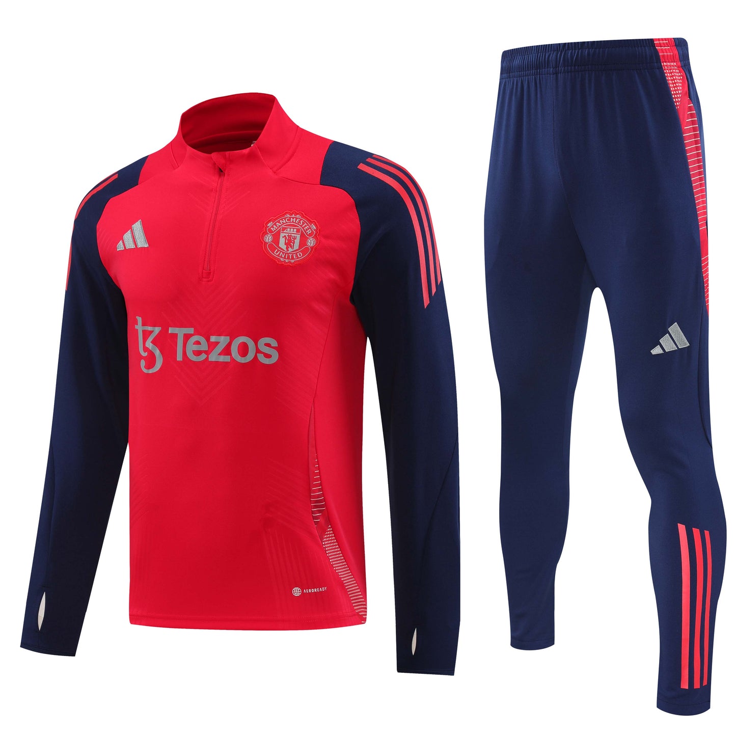 Manchester United 2024/25 Red and Navy Half-Zip Training Tracksuit Set