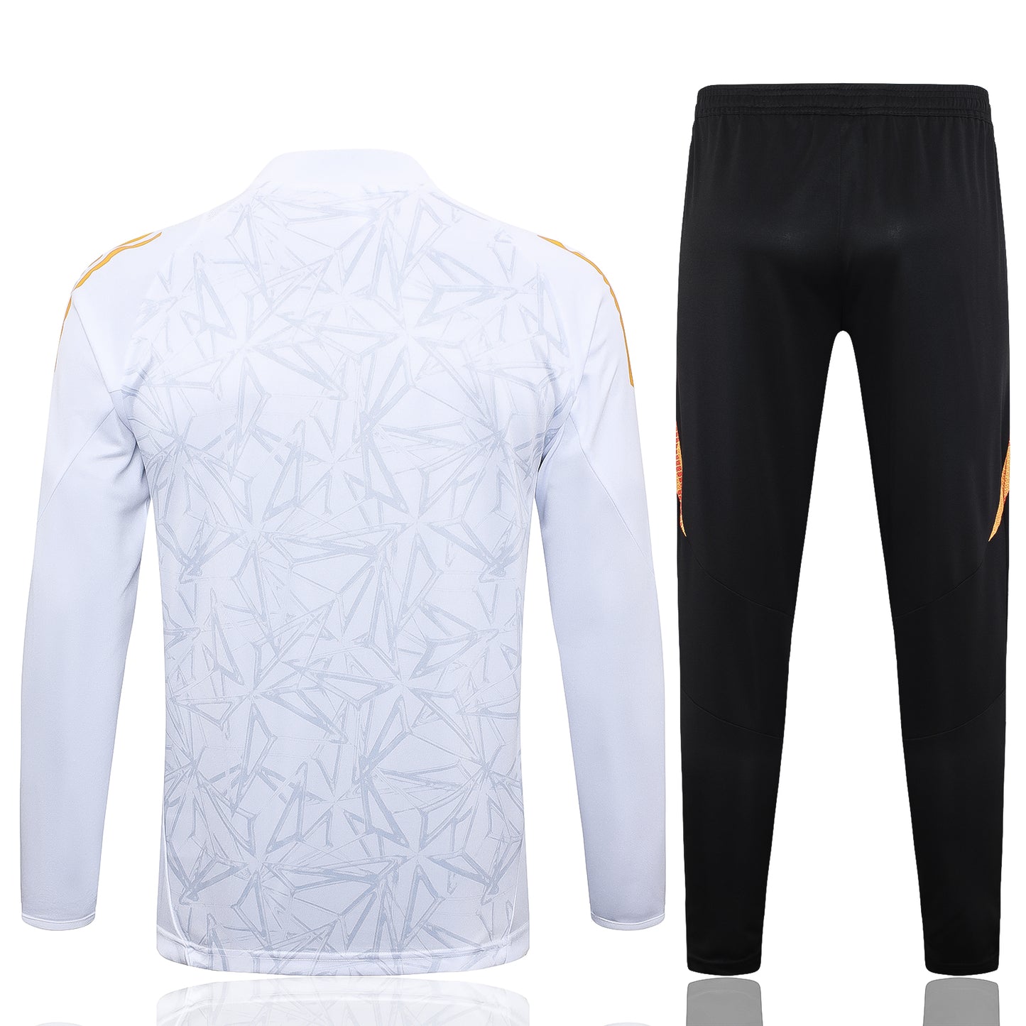 Real Madrid 2024-25 White and Black Half-Zip Training Tracksuit Set