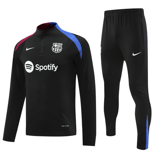 Barcelona 2024/25 Black Half-zip Training Tracksuit Set
