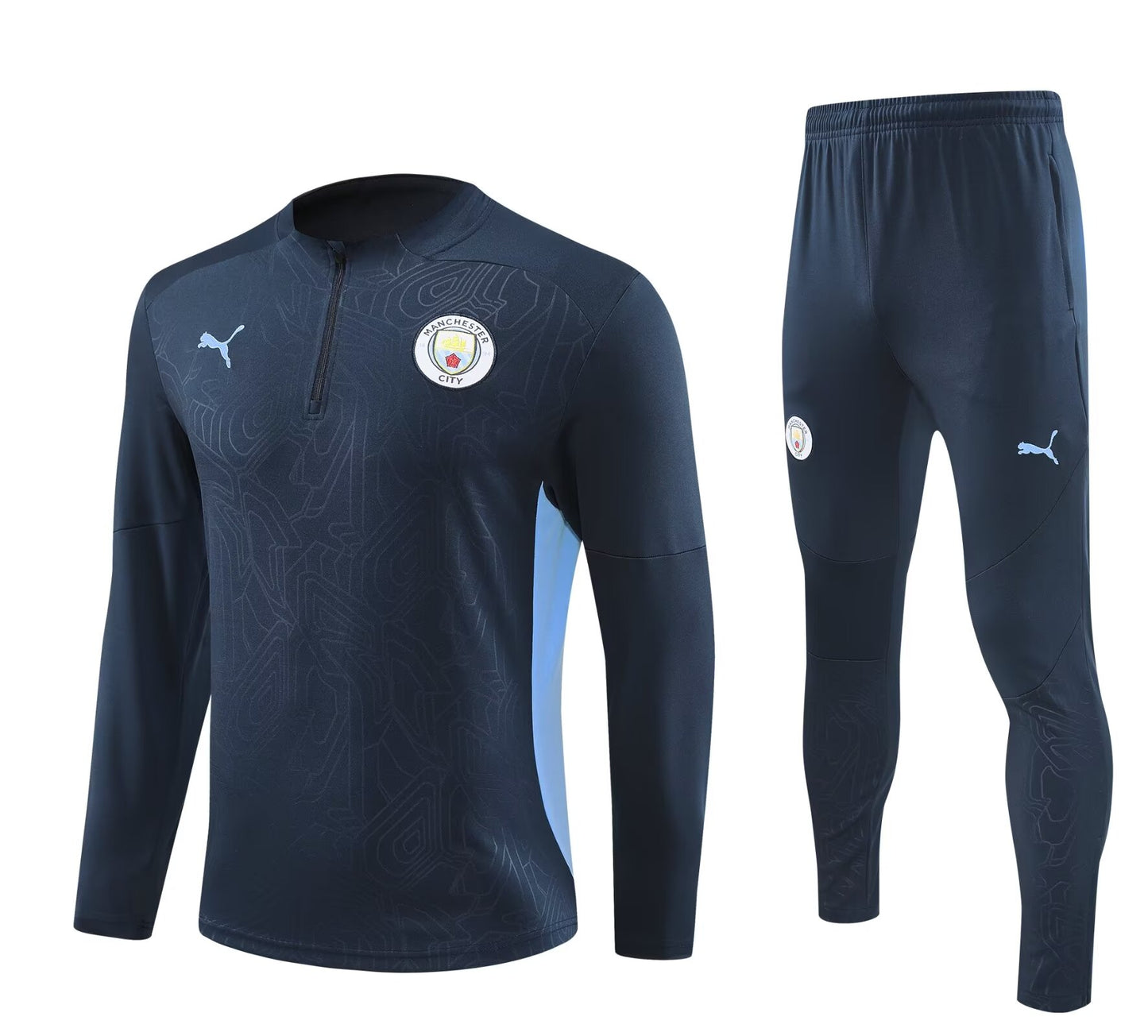 Manchester City 2024/25 Navy Half-Zip Tracksuit Set