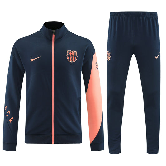 Barcelona 2025/26 Black and Orange Fullzip Tracksuit Set
