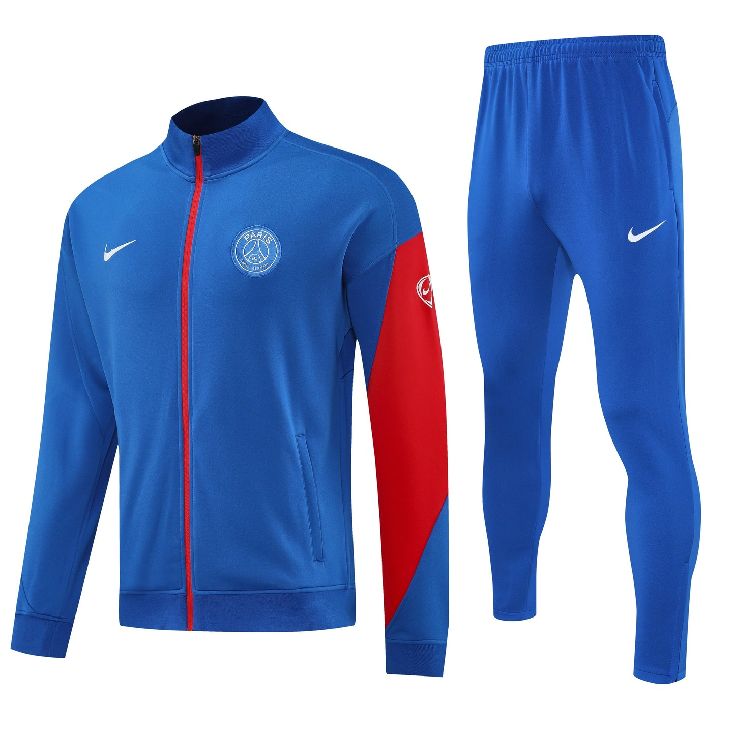 Paris 2025/26 Blue and Red Full-Zip Tracksuit Set