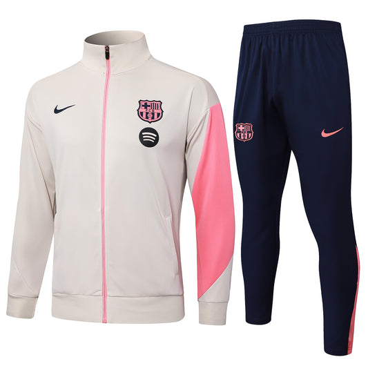 Barcelona 2025/26 Cream Full-Zip Tracksuit Set