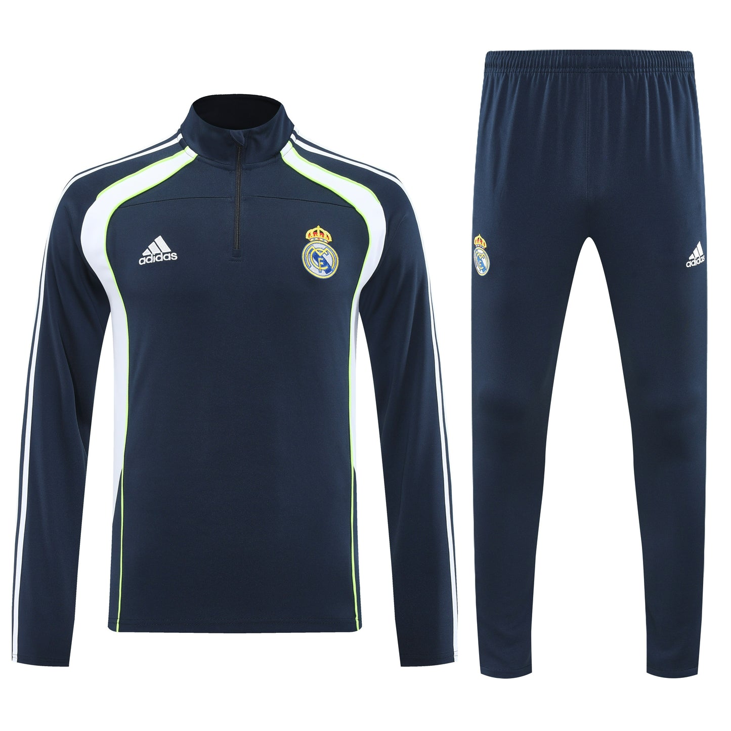 Real Madrid 2025/26 Navy and White Half-Zip Tracksuit Set