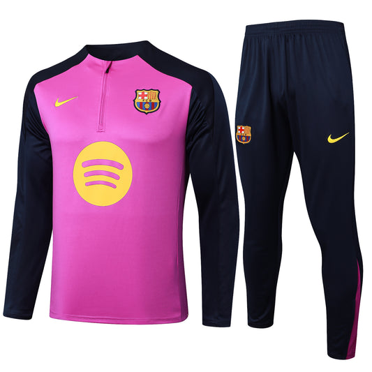 Barcelona 2025/26 Pink Half-Zip Training Tracksuit Set