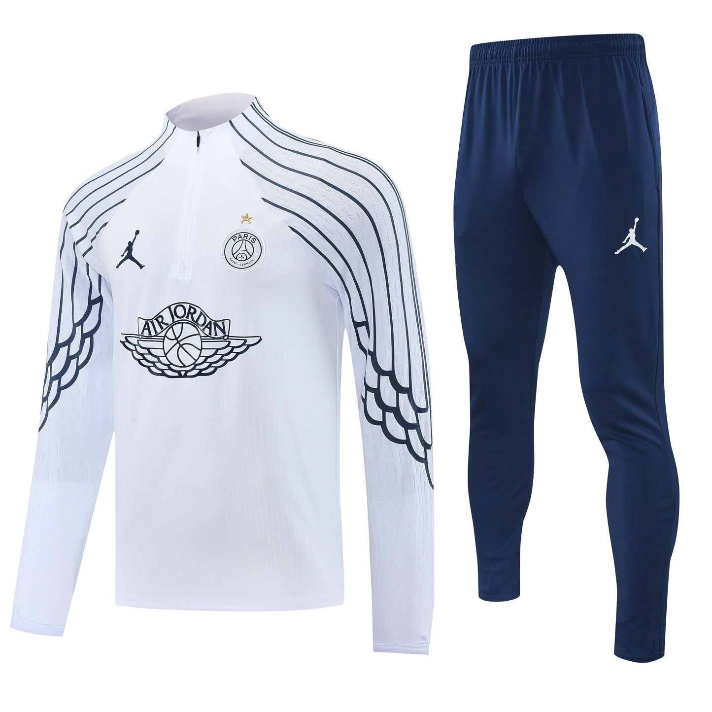 Paris 2025/26 White Half-Zip Training Tracksuit Set