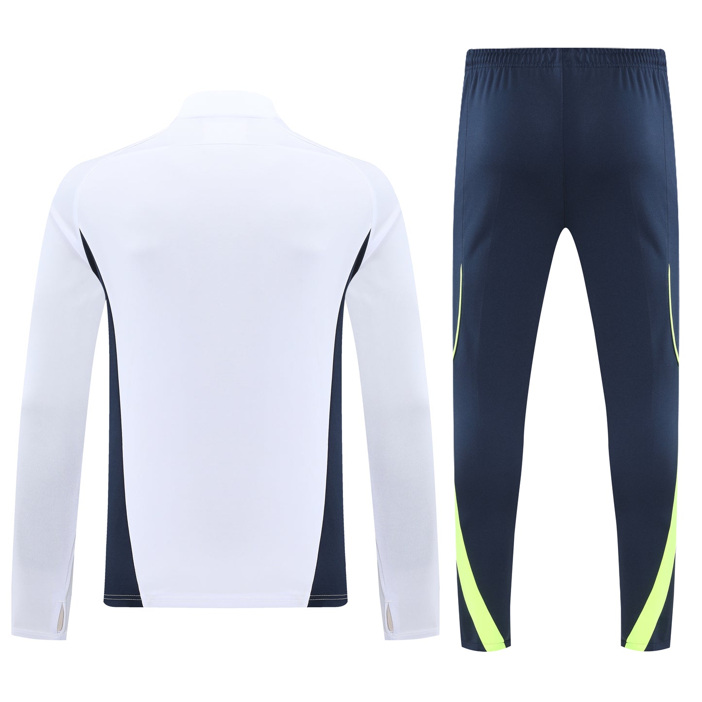 Real Madrid 2025/26 White and Black Half-Zip Training Tracksuit Set