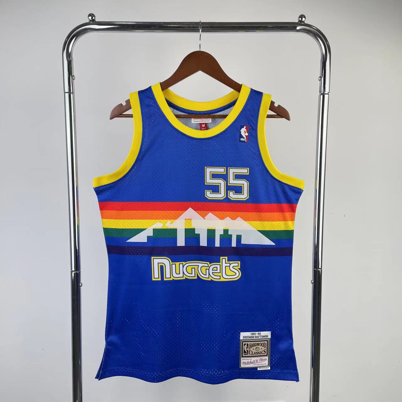 Denver Nuggets 1991-92 Dikembe Mutombo Blue Mitchell & Ness Hardwood Classics Swingman Jersey
