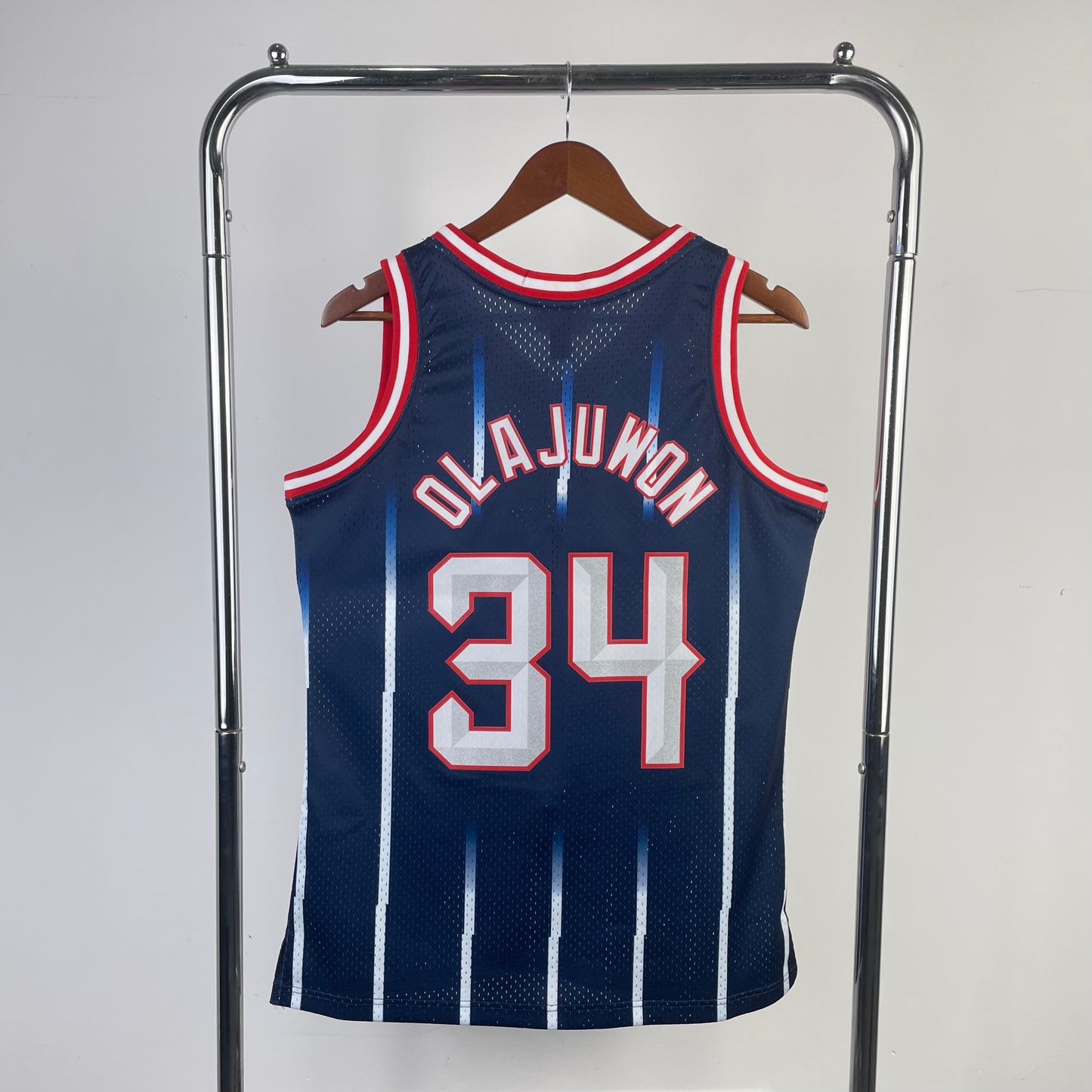 Houston Rockets 1996-97 Hakeem Olajuwon Navy Mitchell & Ness Hardwood Classics Swingman Jersey
