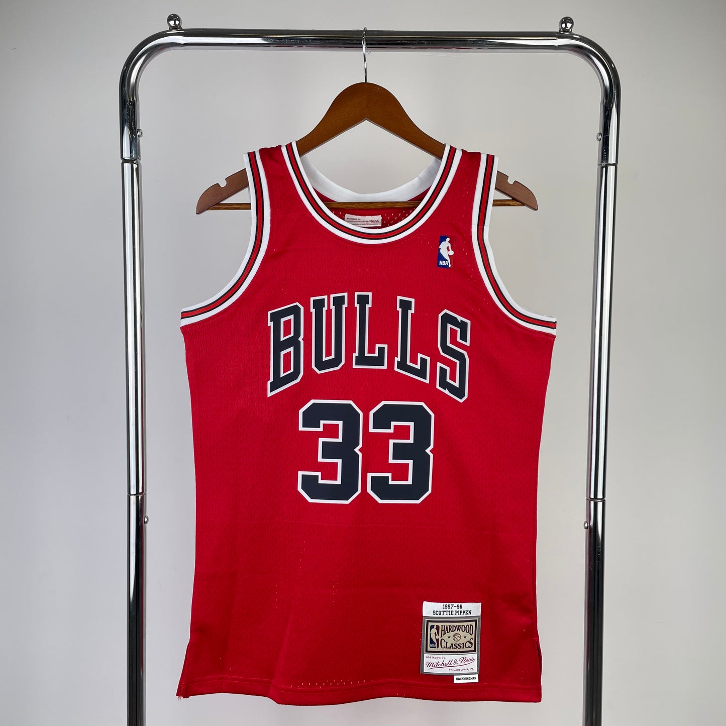 Chicago Bulls 1997-98 #33 Scottie Pippen Away Red Mitchell & Ness Swingman Jersey