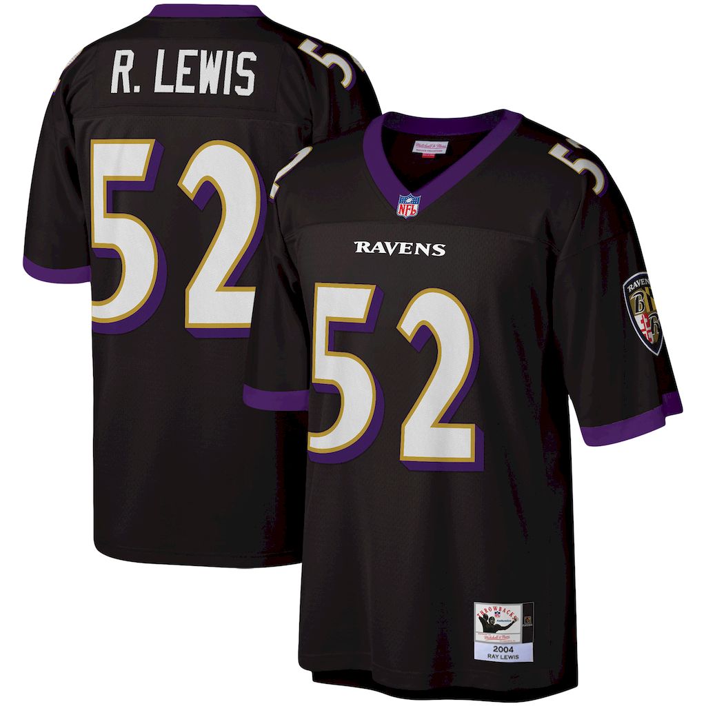 Baltimore Ravens 2004 #52 Ray Lewis Mitchell & Ness Black Legacy NFL Jersey