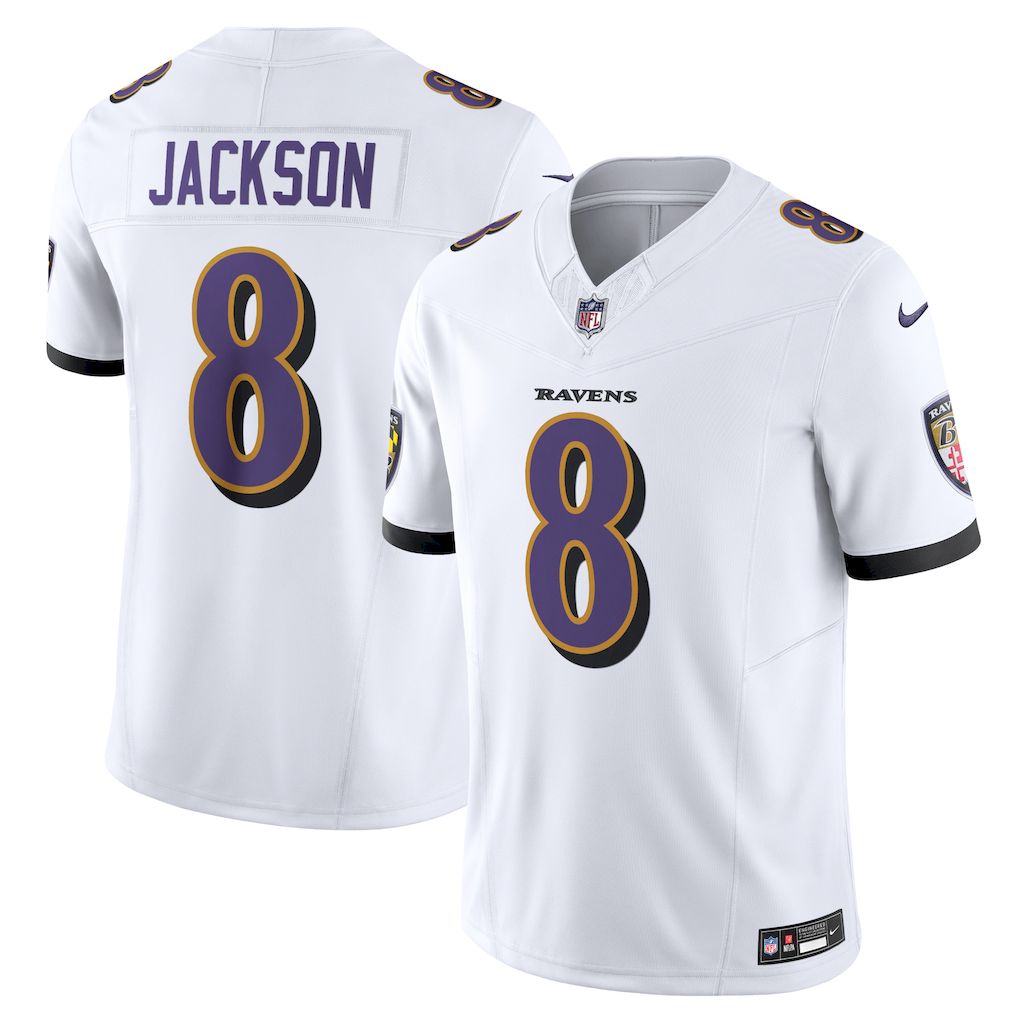 Baltimore Ravens 2023 Away White NFL Jersey