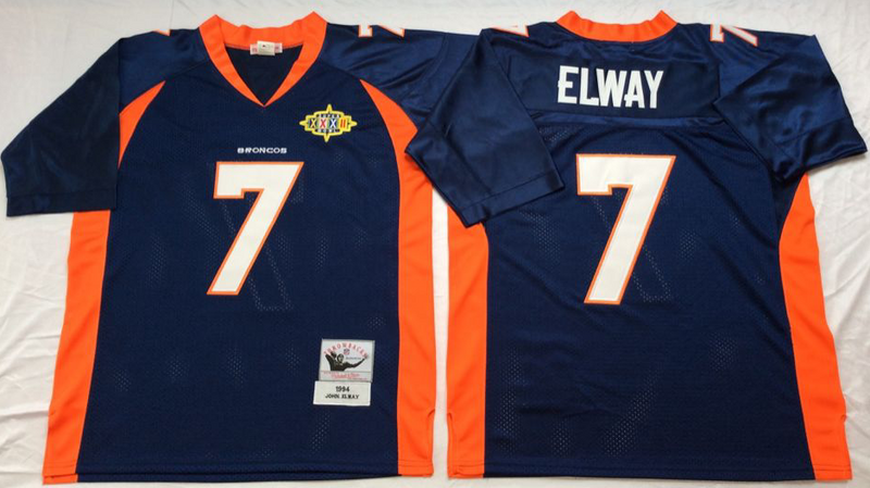 Denver Broncos #7 JOHN ELWAY Mitchell & Ness Navy Legacy NFL Jersey