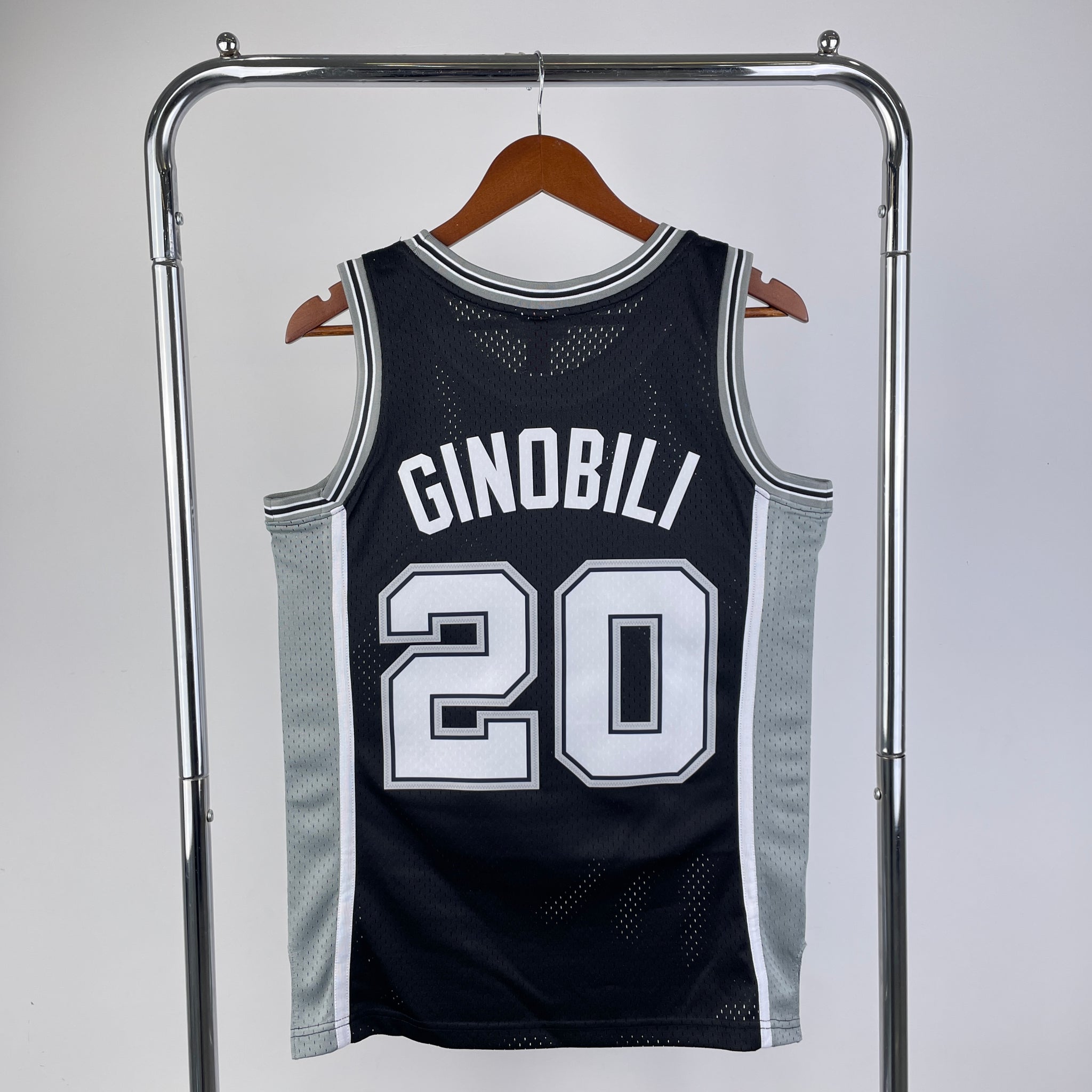 San Antonio Spurs 2002-03 Manu Ginobili Mitchell & Ness Black Hardwood Classic Swingman Jersey