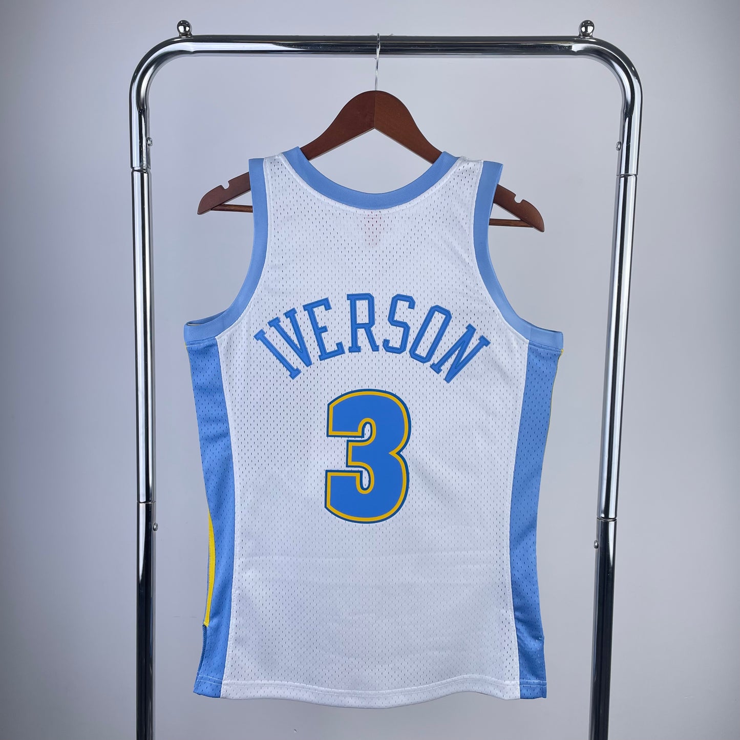 Denver Nuggets 2006-07 Allen Iverson White Mitchell & Ness Hardwood Classics Swingman Jersey