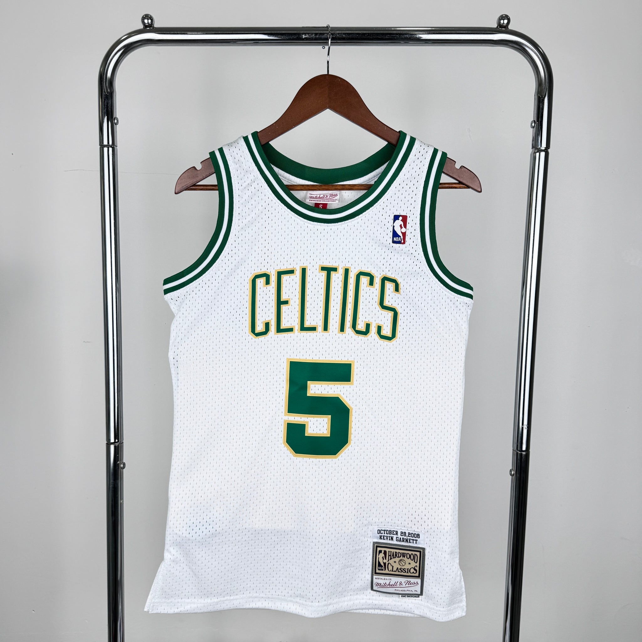 Boston Celtics October 28 2008 Kevin Garnett White Mitchell & Ness Swingman Jersey