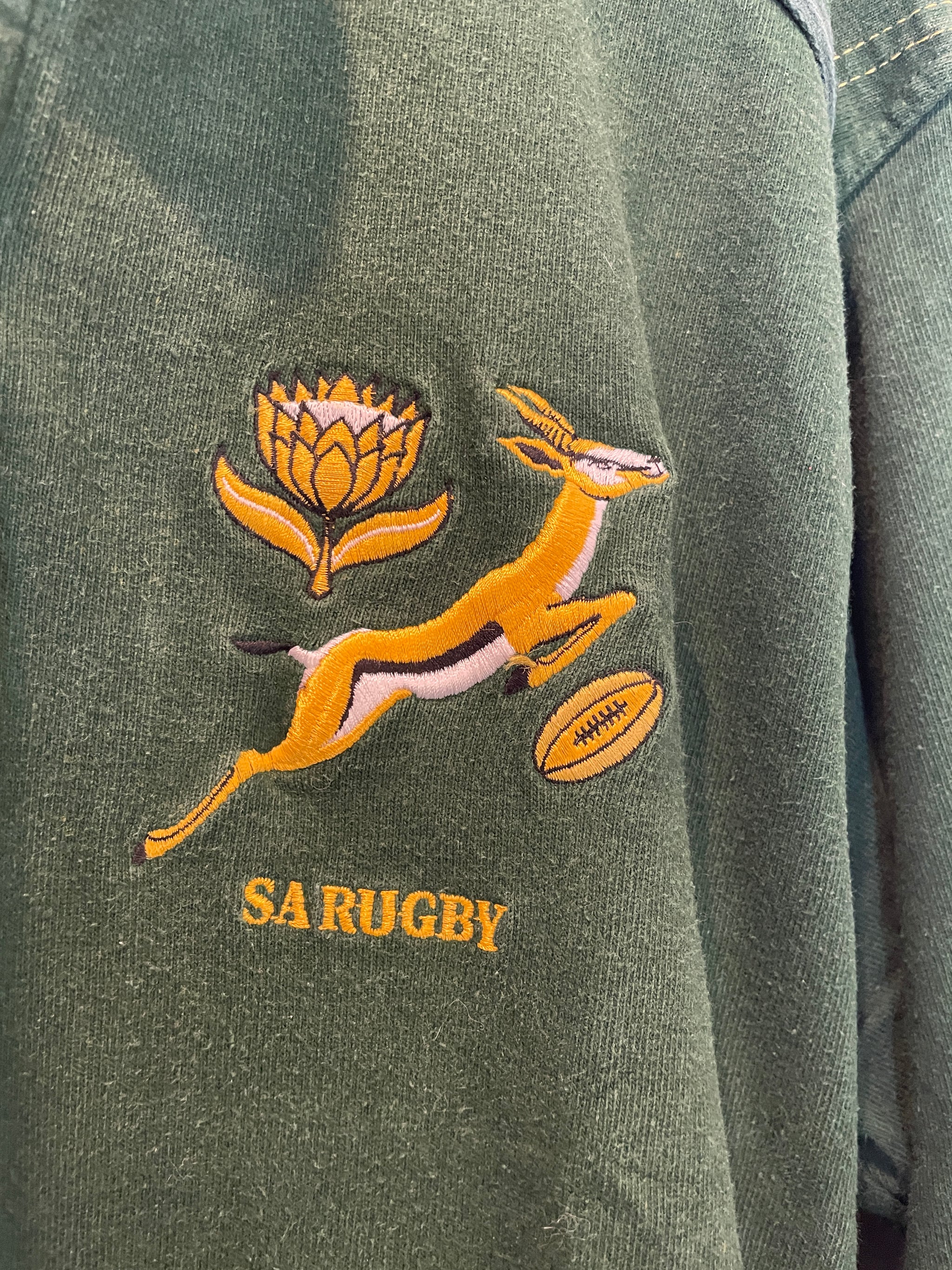 1998/99 Springboks Home Nike Retro Long Sleeve Rugby Jersey *Original* XL 9/10