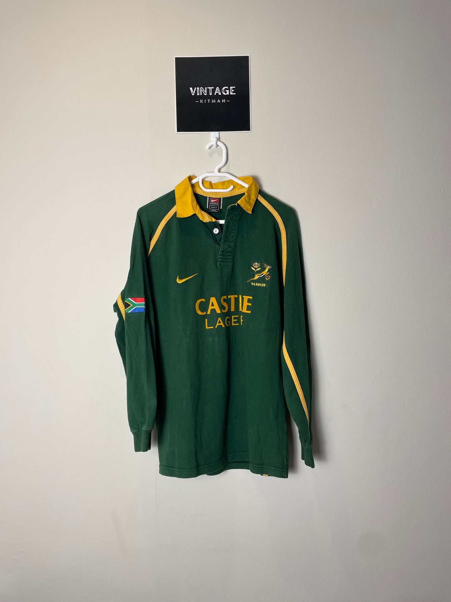 2002 Springboks Home Nike Retro Long Sleeve Rugby Jersey *Original* S 10/10