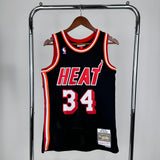 Miami Heat 2013-14 Ray Allen Black and Red Mitchel & Ness Swingman Jersey