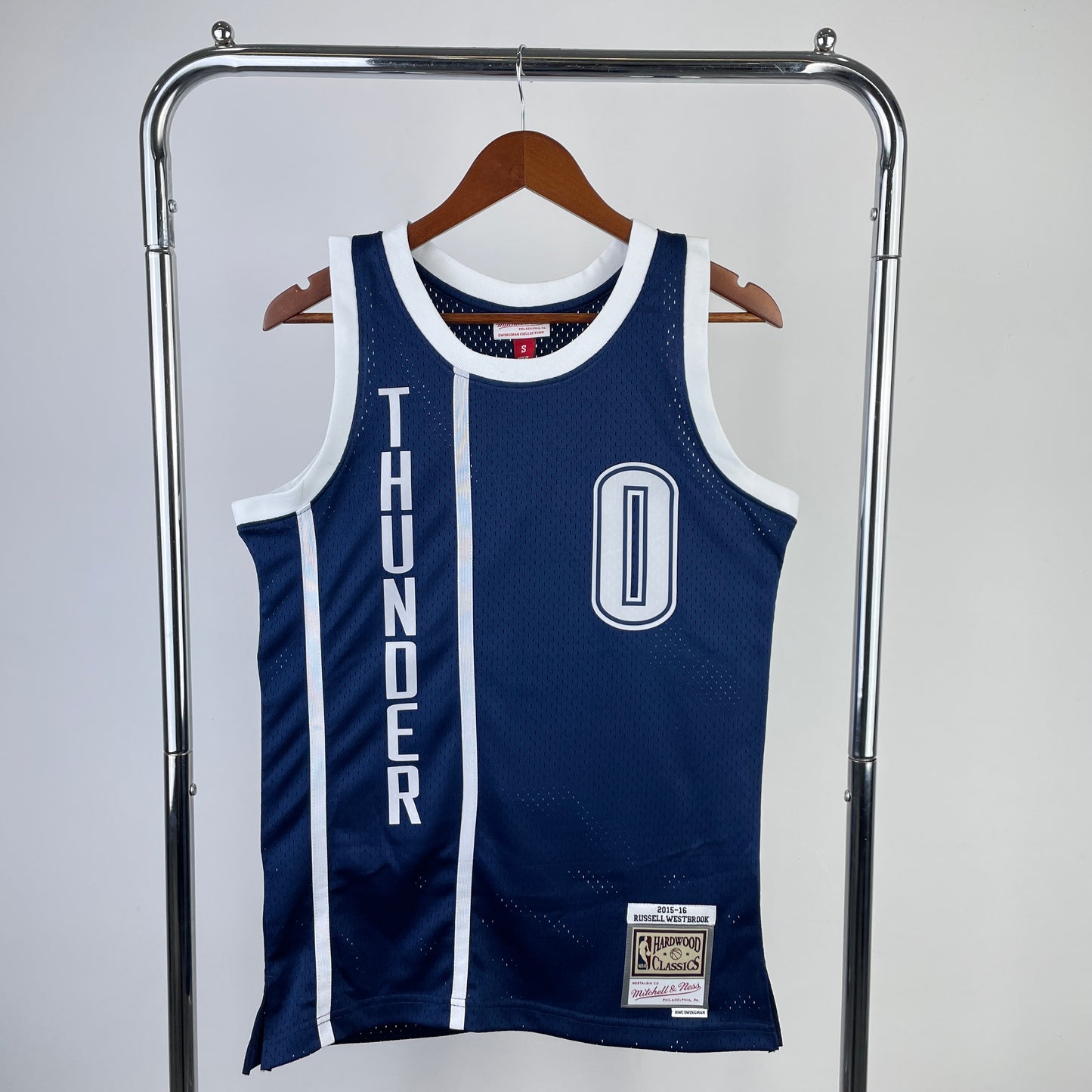Oklahoma City Thunder 2015-16 Russel Westbrook Blue Mitchell & Ness Hardwood Classics Swingman Jersey