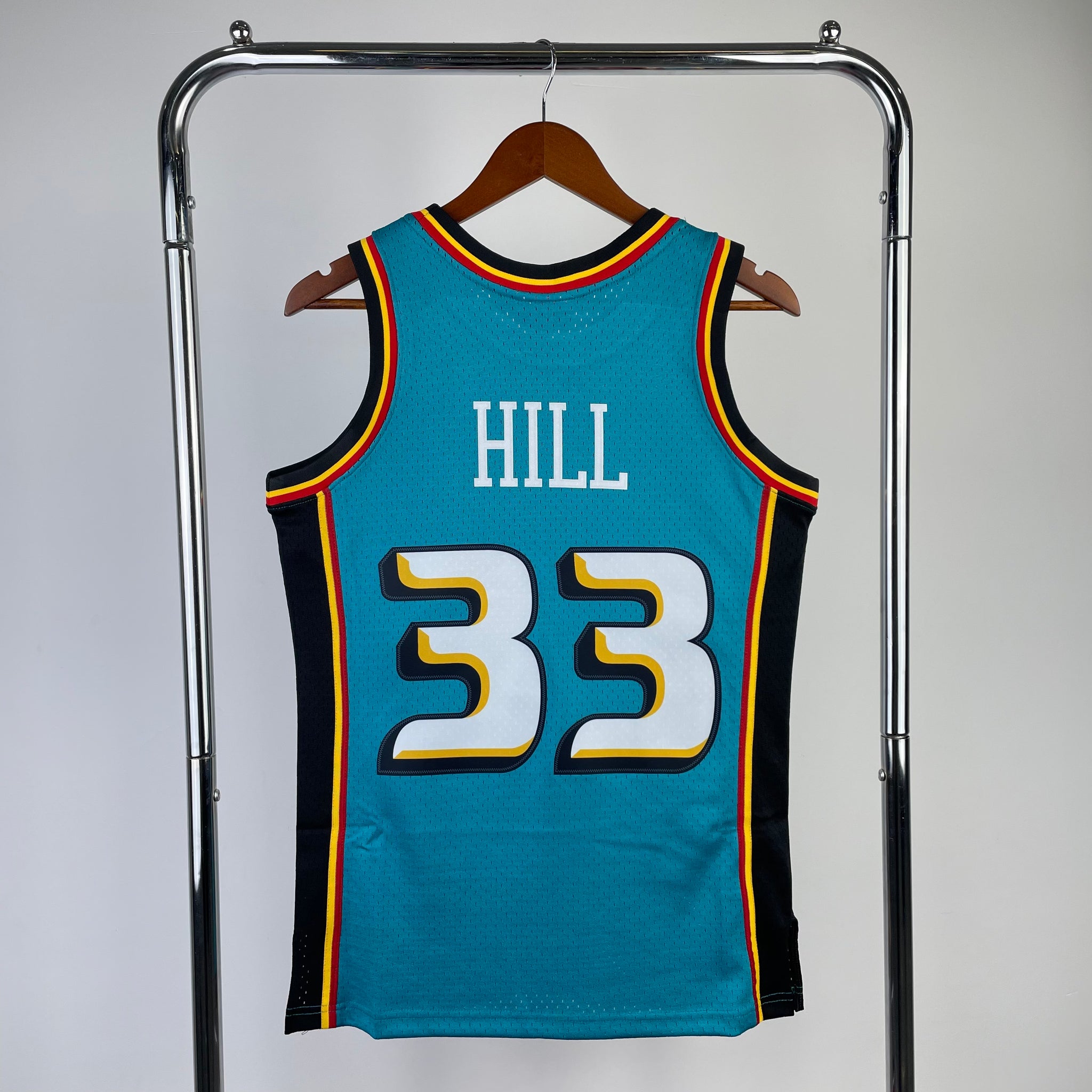 Detroit Pistons 1998 Grant Hill Teal Mitchell & Ness Hardwood Classics Swingman Jersey