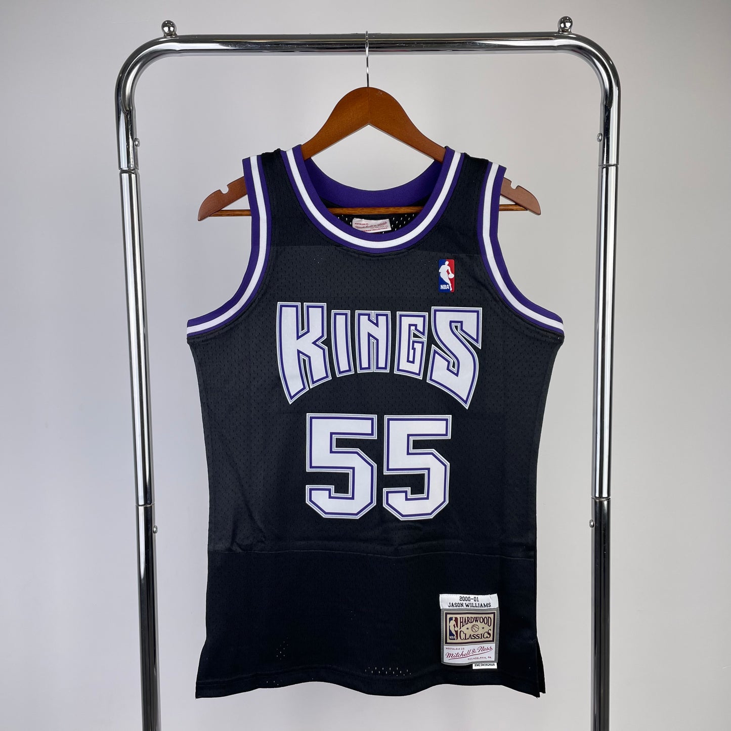 Sacramento Kings 2000-01 Jason Williams Mitchell & Ness Black Hardwood Classic Swingman Jersey