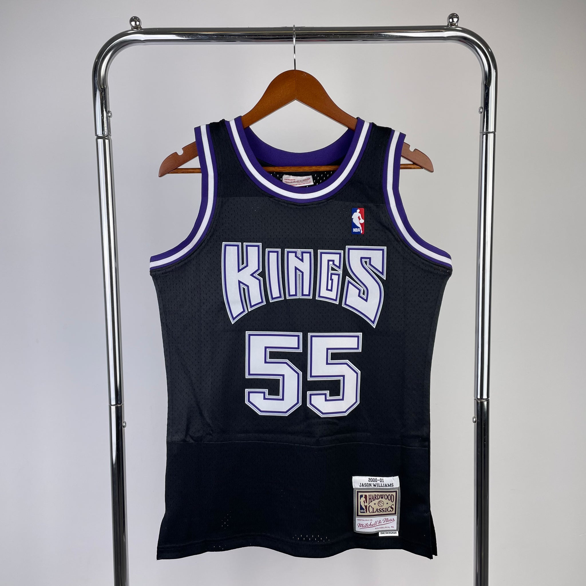 Sacramento Kings 2000-01 Jason Williams Mitchell & Ness Black Hardwood Classic Swingman Jersey