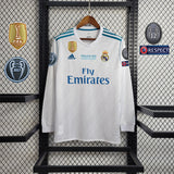 Real Madrid 2017/18 Home UCL Final Long Sleeve Jersey