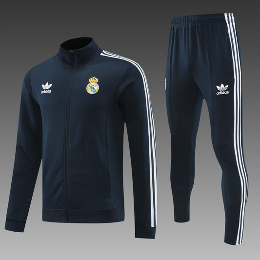 Real Madrid 2024-25 Classic Navy Full-Zip Tracksuit Set