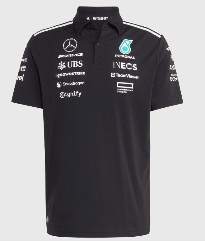 Mercedes 2025 F1 Black Polo Shirt