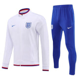 England 2026 White and Blue Full-Zip Tracksuit Set