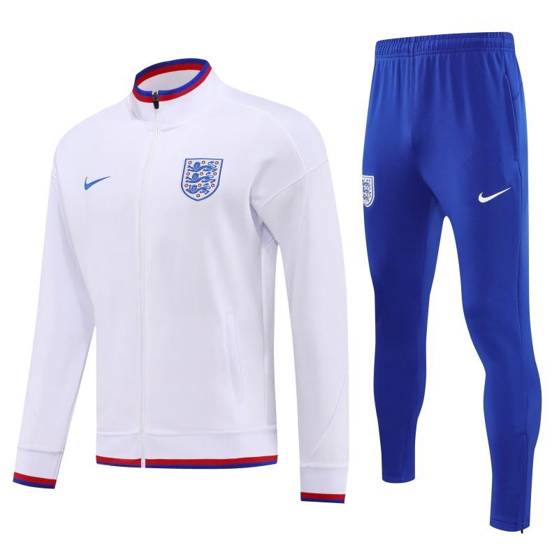 England 2026 White and Blue Full-Zip Tracksuit Set