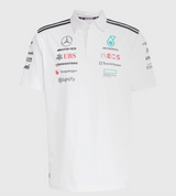 Mercedez 2025 F1 White Polo Shirt
