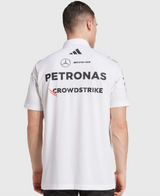 Mercedez 2025 F1 White Polo Shirt