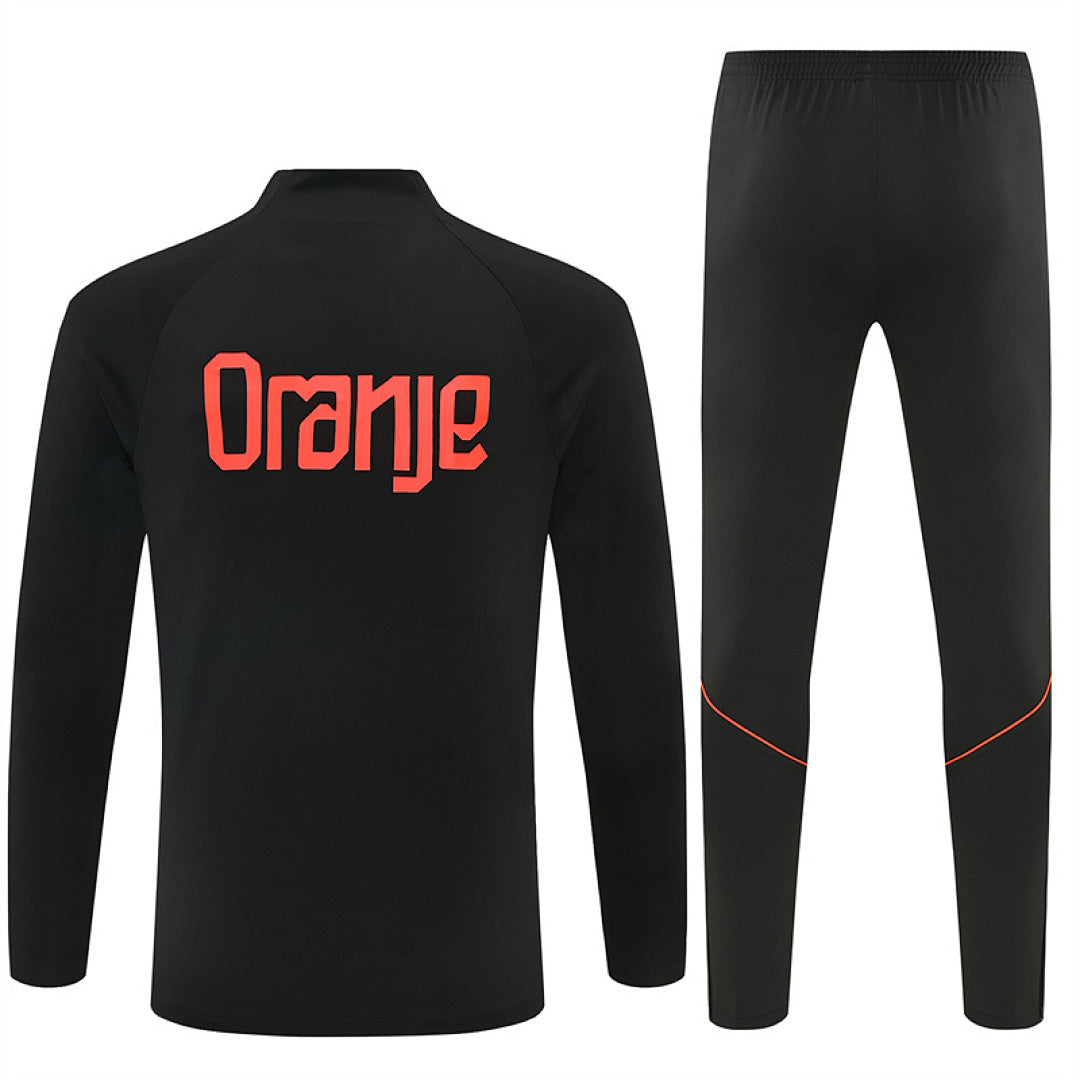 Netherlands 2026/27 Black Half-Zip Tracksuit Set
