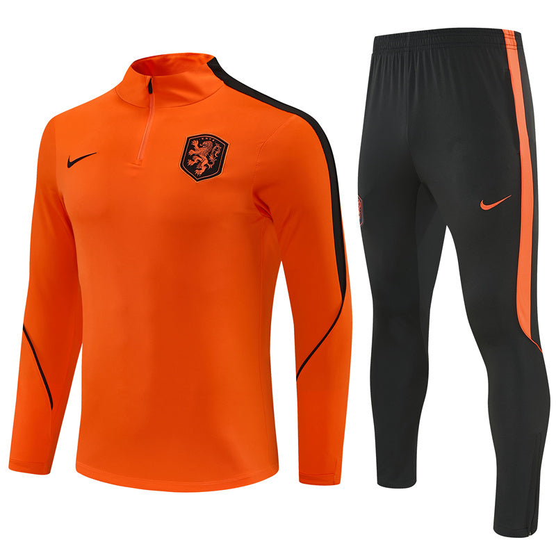 Netherlands 2026/27 Orange Half-Zip Tracksuit Set
