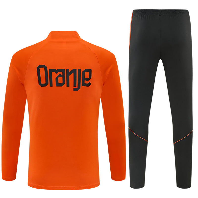 Netherlands 2026/27 Orange Half-Zip Tracksuit Set