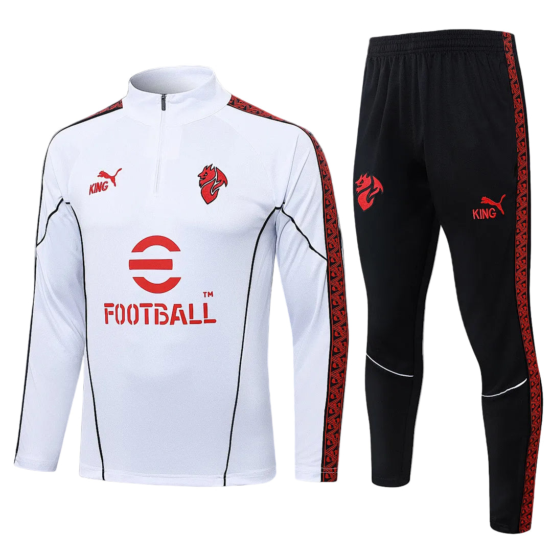 Ac Milan 2026 White Half-Zip Tracksuit Set