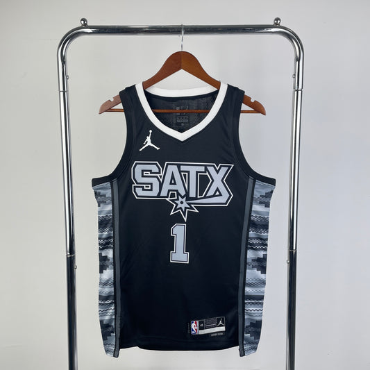 San Antonio Spurs 2023-24 Jordan Brand Black Swingman Jersey - Statement Edition