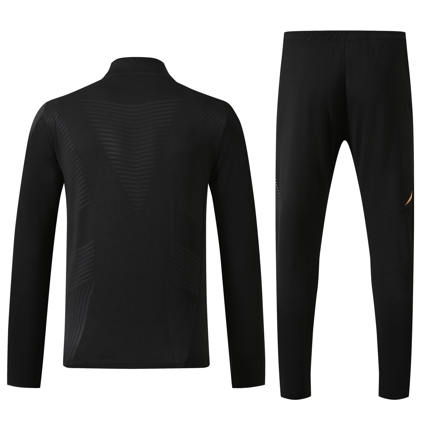 Real Madrid 2024-25 Black and Gold Half-Zip Training Tracksuit Set